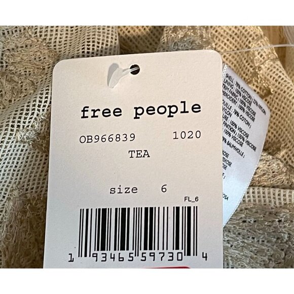 NWT Free People Cleo Mini Dress Tea cream SZ 6 - Picture 11 of 11